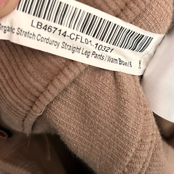 Quince Organic Stretch Corduroy Straight Leg Pants in Warm Brown Sz 8 - Picture 9 of 9
